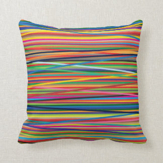 Colourful abstract stripes design cushion