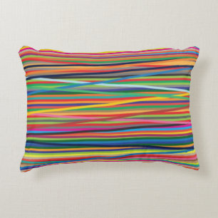 Colourful abstract stripes design decorative cushion