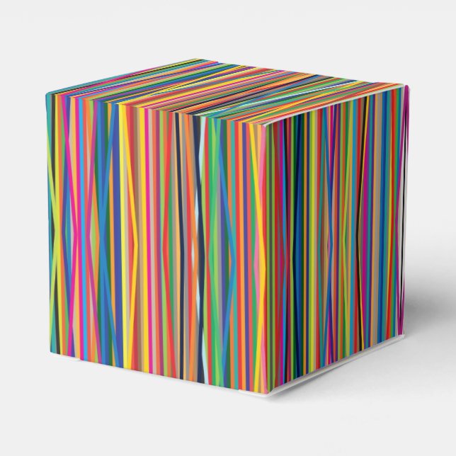 Colourful abstract stripes design favour box (Back Side)