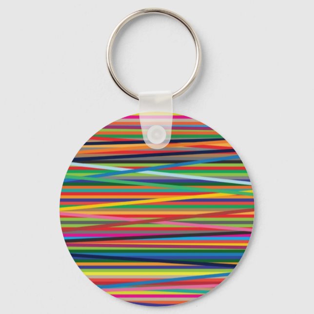 Colourful abstract stripes design key ring (Front)