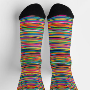 Colourful abstract stripes design luggage socks