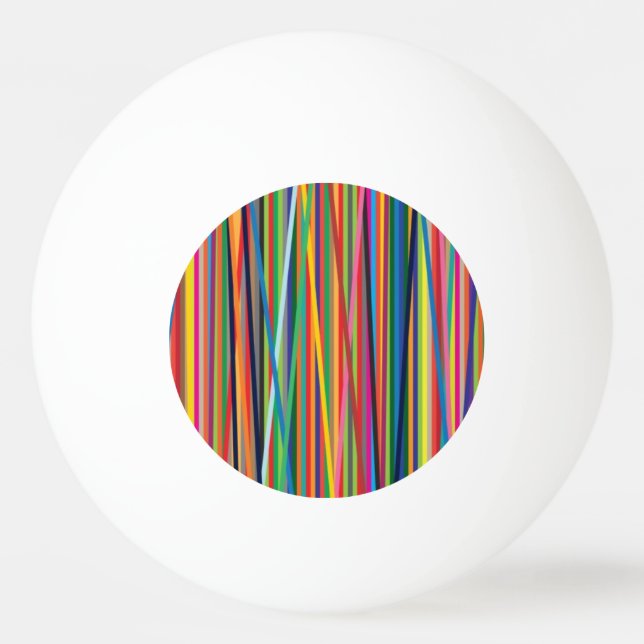 Colourful abstract stripes design ping pong ball (Front)