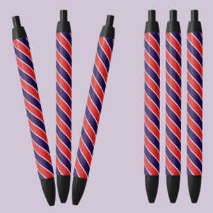 Colourful Abstract Stripes Pattern          Black Ink Pen