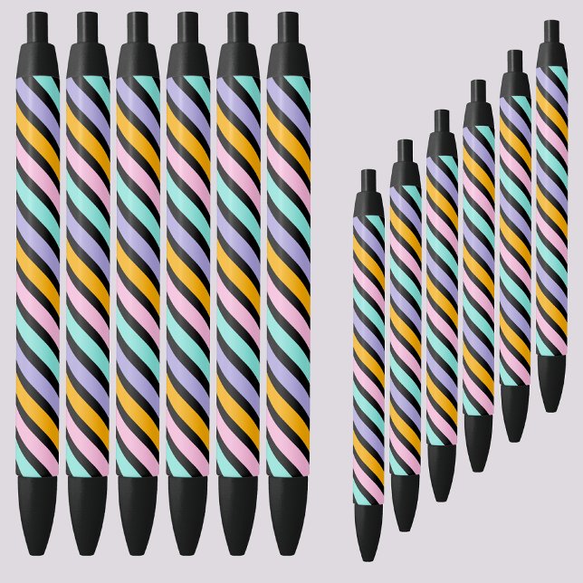 Colourful Abstract Stripes Pattern          Black Ink Pen (Creator Uploaded)