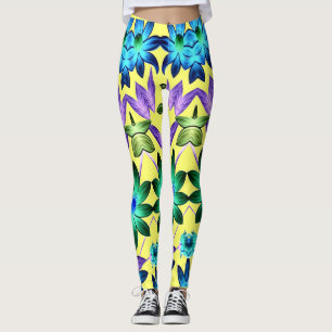 Colourful abstract stylish floral pattern  leggings