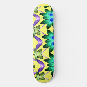 Colourful abstract stylish floral pattern skateboard