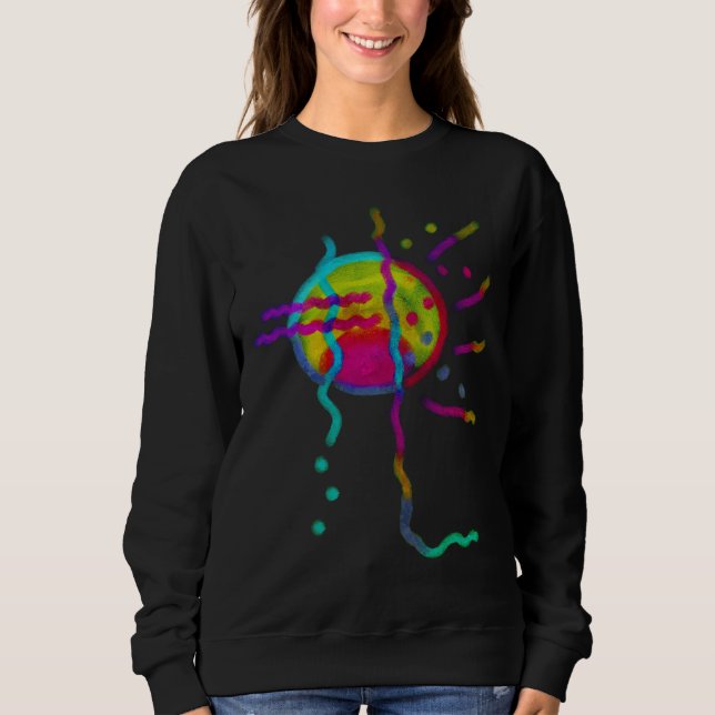 Colourful Abstract Sun Wearable Art Sweatshirt (Front)