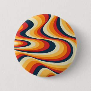 Colourful abstract swirl design 6 cm round badge
