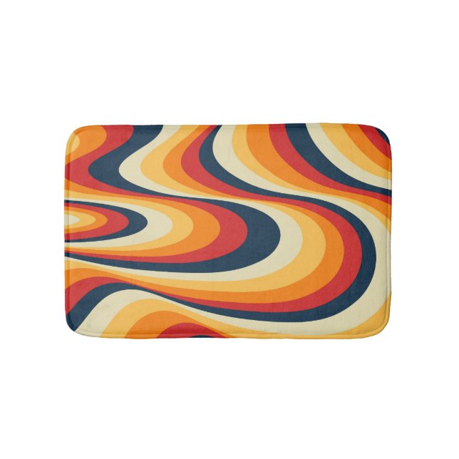Colourful abstract swirl design bath mat (Front)