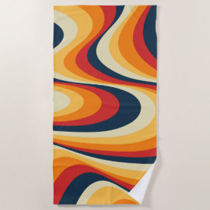 Colourful abstract swirl design beach towel