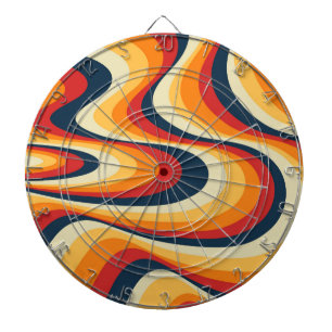 Colourful abstract swirl design dartboard
