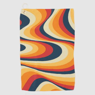 Colourful abstract swirl design golf towel