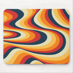 Colourful abstract swirl design mouse pad