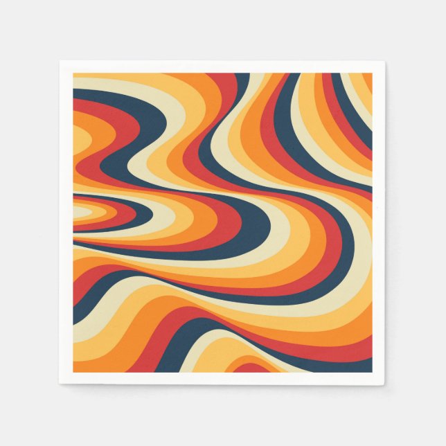 Colourful abstract swirl design napkin (Front)