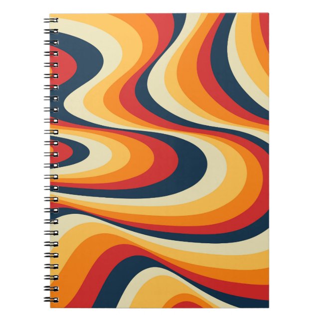 Colourful abstract swirl design notebook (Front)