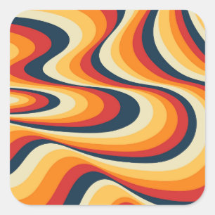 Colourful abstract swirl design square sticker