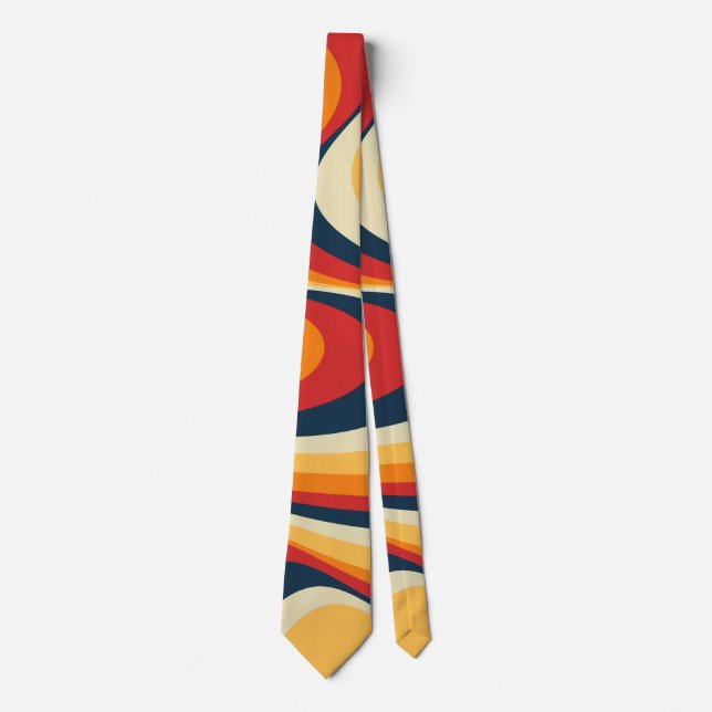 Colourful abstract swirl design tie (Front)