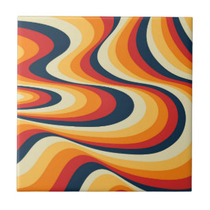 Colourful abstract swirl design tile