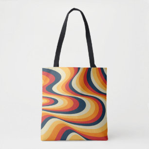 Colourful abstract swirl design tote bag
