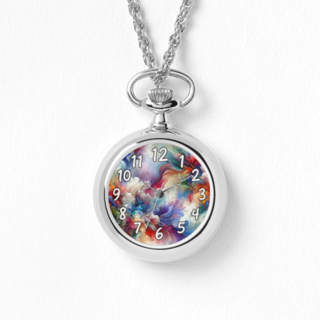 Colourful Abstract Swirl Explosion Artwork  Watch (Front)