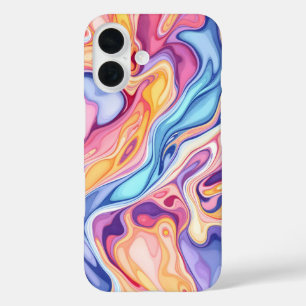 Colourful Abstract Swirl Fluid Pattern  iPhone 16 Case