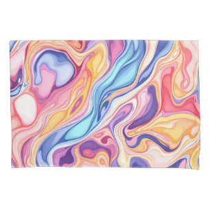 Colourful Abstract Swirl Fluid Pattern  Pillowcase