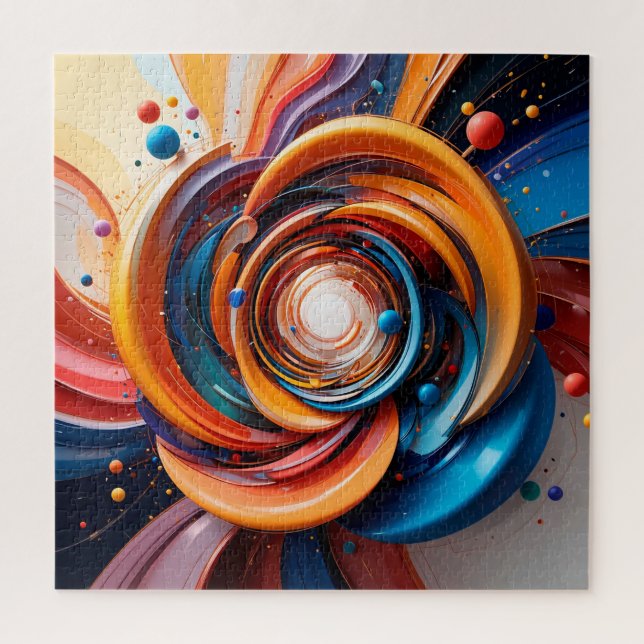 🧩 Colourful Abstract Swirl Modern Art Gift 🎨 Jigsaw Puzzle (Vertical)