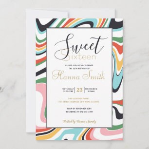Colourful Abstract Swirl Retro Pattern