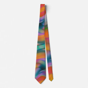 Colourful Abstract Swirls Orange Blue Green pink  Tie