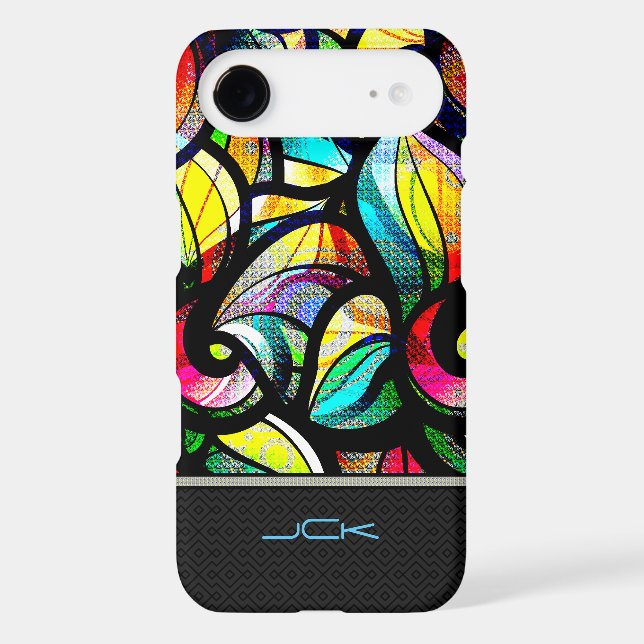 Colourful Abstract Swirls Stained Glass Look (Back)