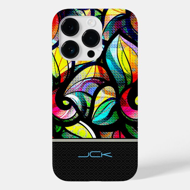 Colourful Abstract Swirls Stained Glass Look Case-Mate iPhone Case (Back)