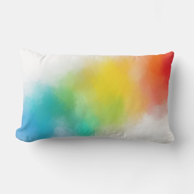 Colourful Abstract Template Modern Rainbow Colours Lumbar Cushion (Front)