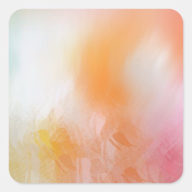 Colourful Abstract Template Pink Red Yellow Blue Square Sticker (Front)
