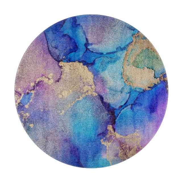 Colourful Abstract: Textured Oil Painting. Cutting Board (Front)