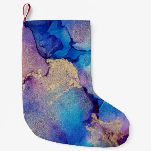 Colourful Abstract: Textured Oil Painting. Small Christmas Stocking