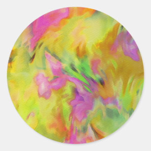 Colourful Abstract Tie Dye Pattern Design Classic Round Sticker