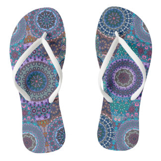 Colourful abstract tile pattern design jandals