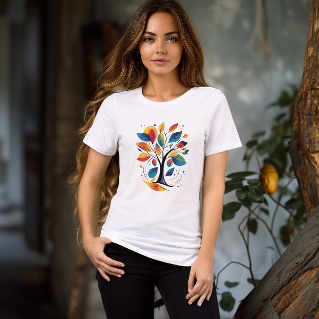 Colourful Abstract Tree T-Shirt | Artistic Nature Tri-Blend Shirt (Creator Uploaded)