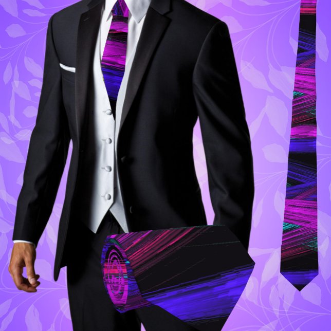 Colourful Abstract Trendy Artistic Contemporary Tie (Step out in Style in this Modern Abstract Fashion Men's Neck Tie. Great for Weddings or the office)
