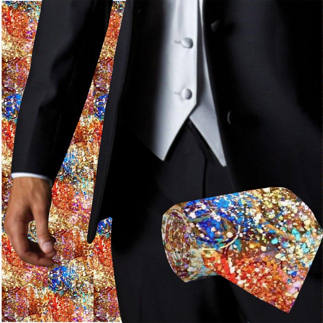 Colourful Abstract Trendy Artistic Contemporary Tie (Whether you are heading to a wedding or the office, our abstract men's fashion necktie style is cool)