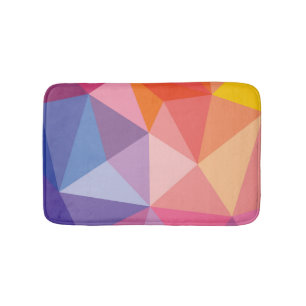 Colourful Abstract Triangle Pattern Bath Mat