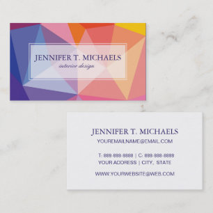 Colourful Abstract Triangle Pattern Business Card