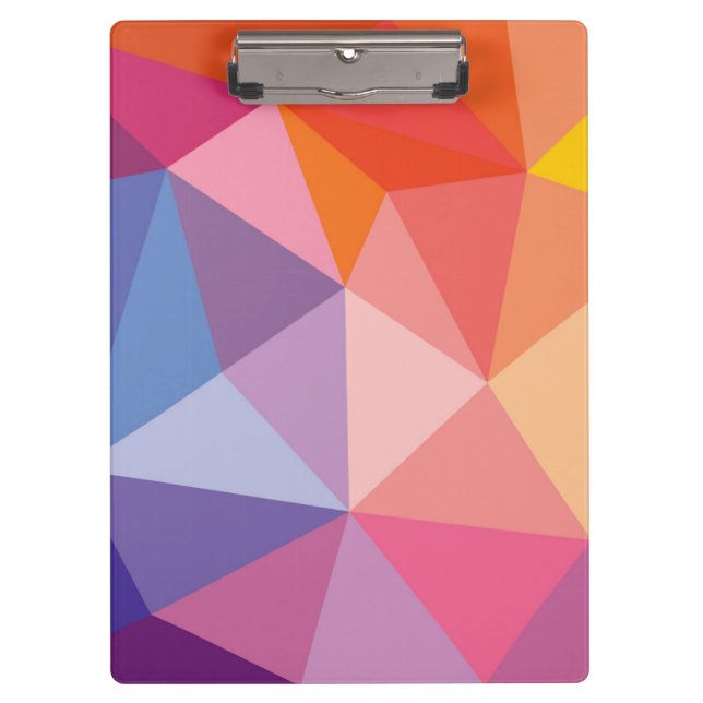 Colourful Abstract Triangle Pattern Clipboard (Front)