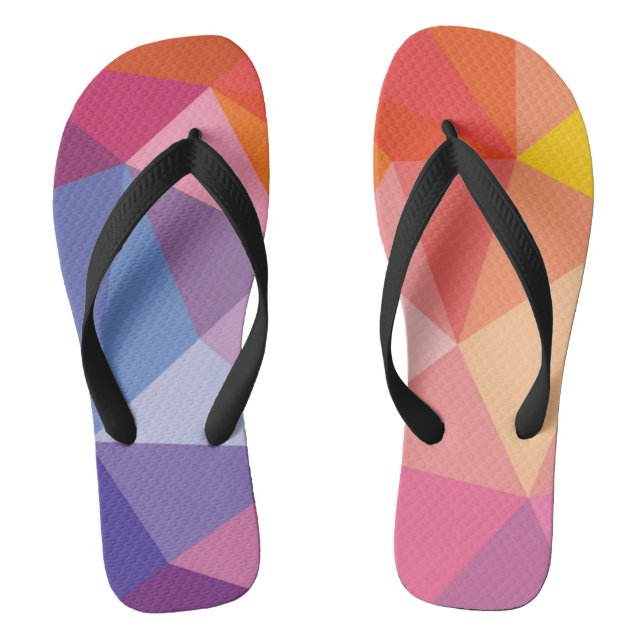 Colourful Abstract Triangle Pattern Jandals (Footbed)