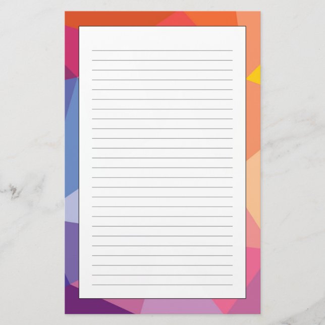 Colourful Abstract Triangle Pattern Stationery (Front)
