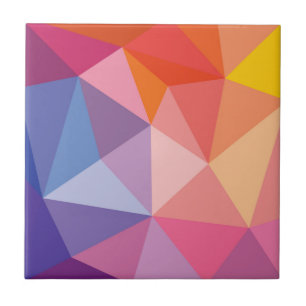 Colourful Abstract Triangle Pattern Tile
