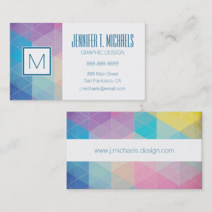 Colourful abstract triangles background business card