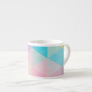 Colourful abstract triangles background espresso cup