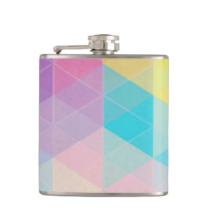 Colourful abstract triangles background hip flask