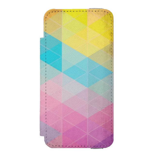 Colourful abstract triangles background incipio iPhone wallet case (Folio Front)